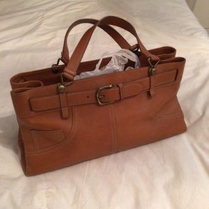Christian Dior brown leather handbag- vintage.